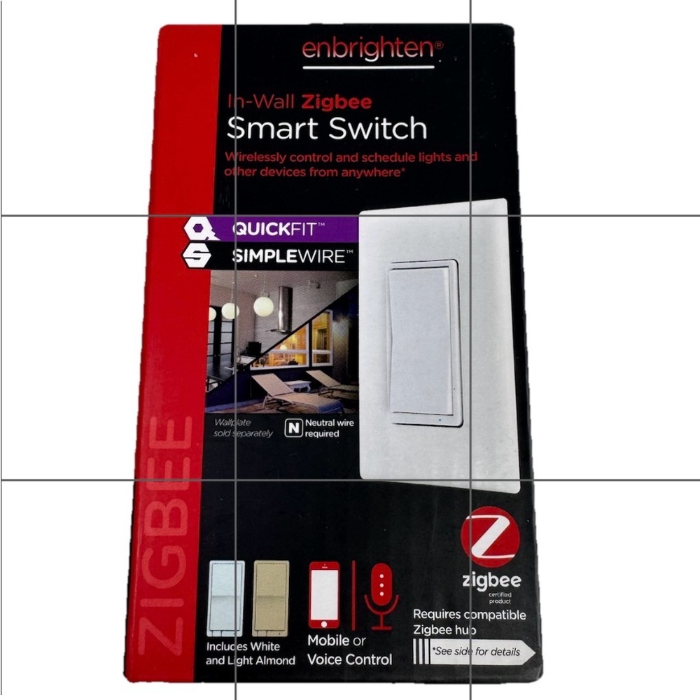 New Enbrighten Zigbee In-Wall Smart Switch QuickFit & Simple White/Almond #43076